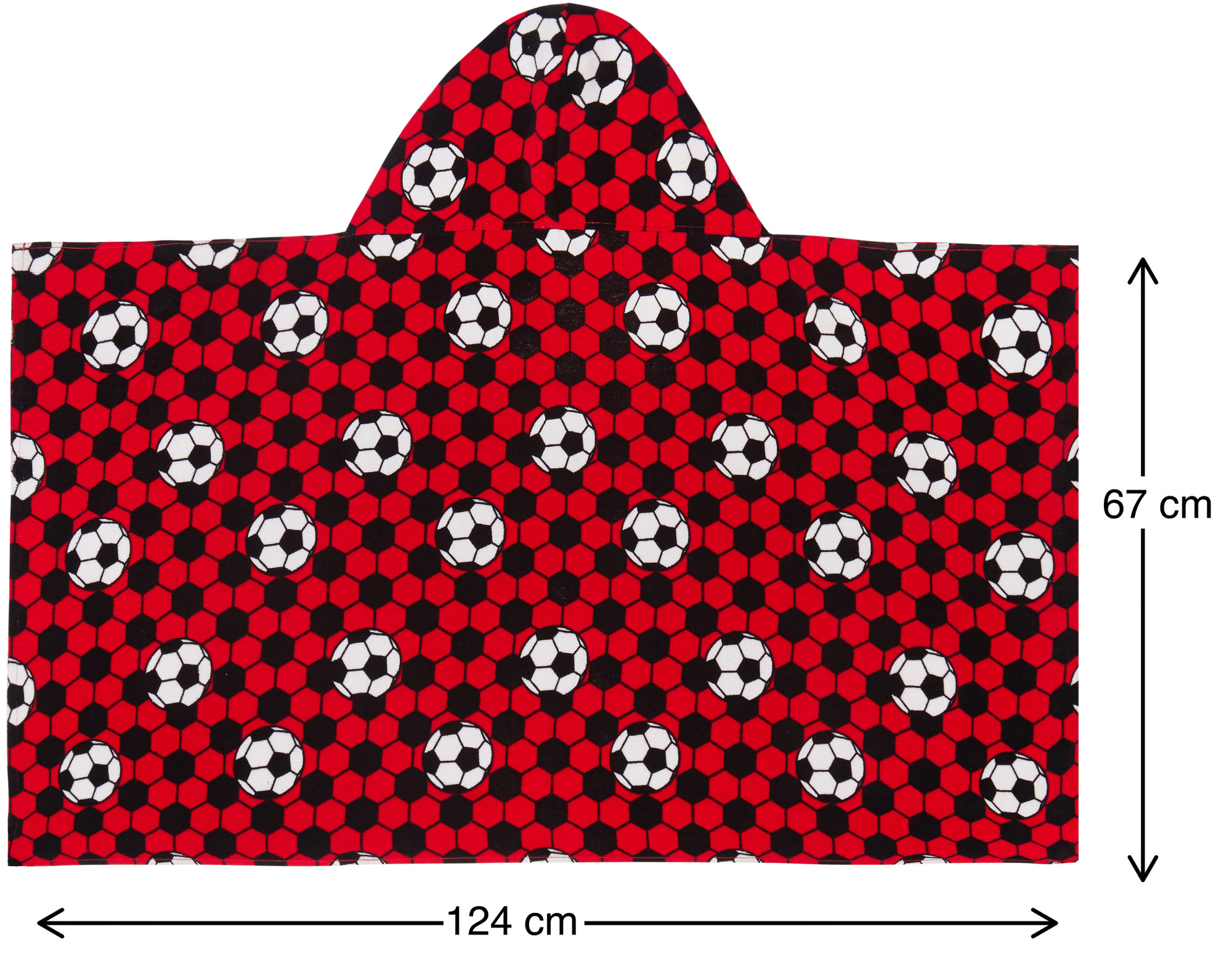 Kids Football Hooded Towel Boys Girls Poncho Beach Towel Bath Robe Swim Wrap - Produktbild 2
