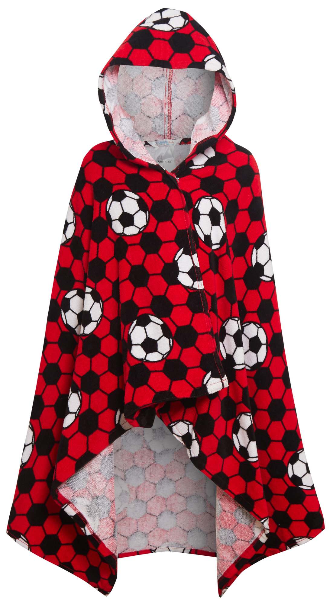Kids Football Hooded Towel Boys Girls Poncho Beach Towel Bath Robe Swim Wrap
