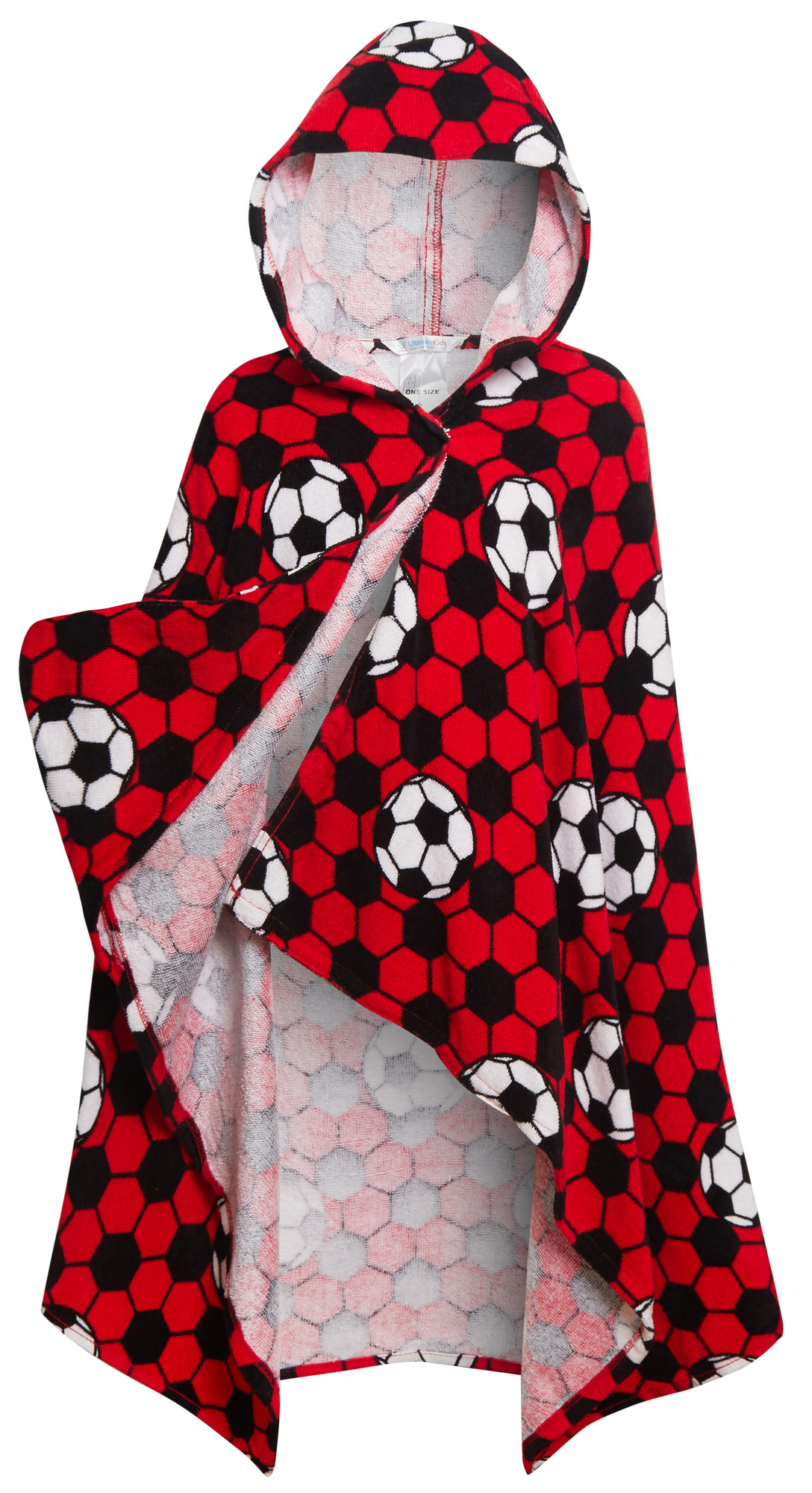 Kids Football Hooded Towel Boys Girls Poncho Beach Towel Bath Robe Swim Wrap - Produktbild 4