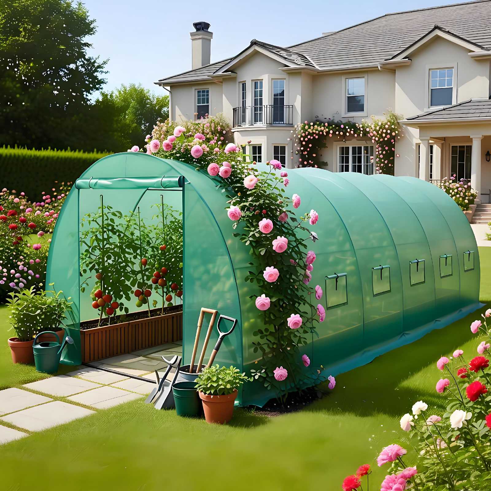 BIRCHTREE Replacement Polytunnel Greenhouse - Pollytunnel Poly Tunnel Cover Only - Produktbild 1