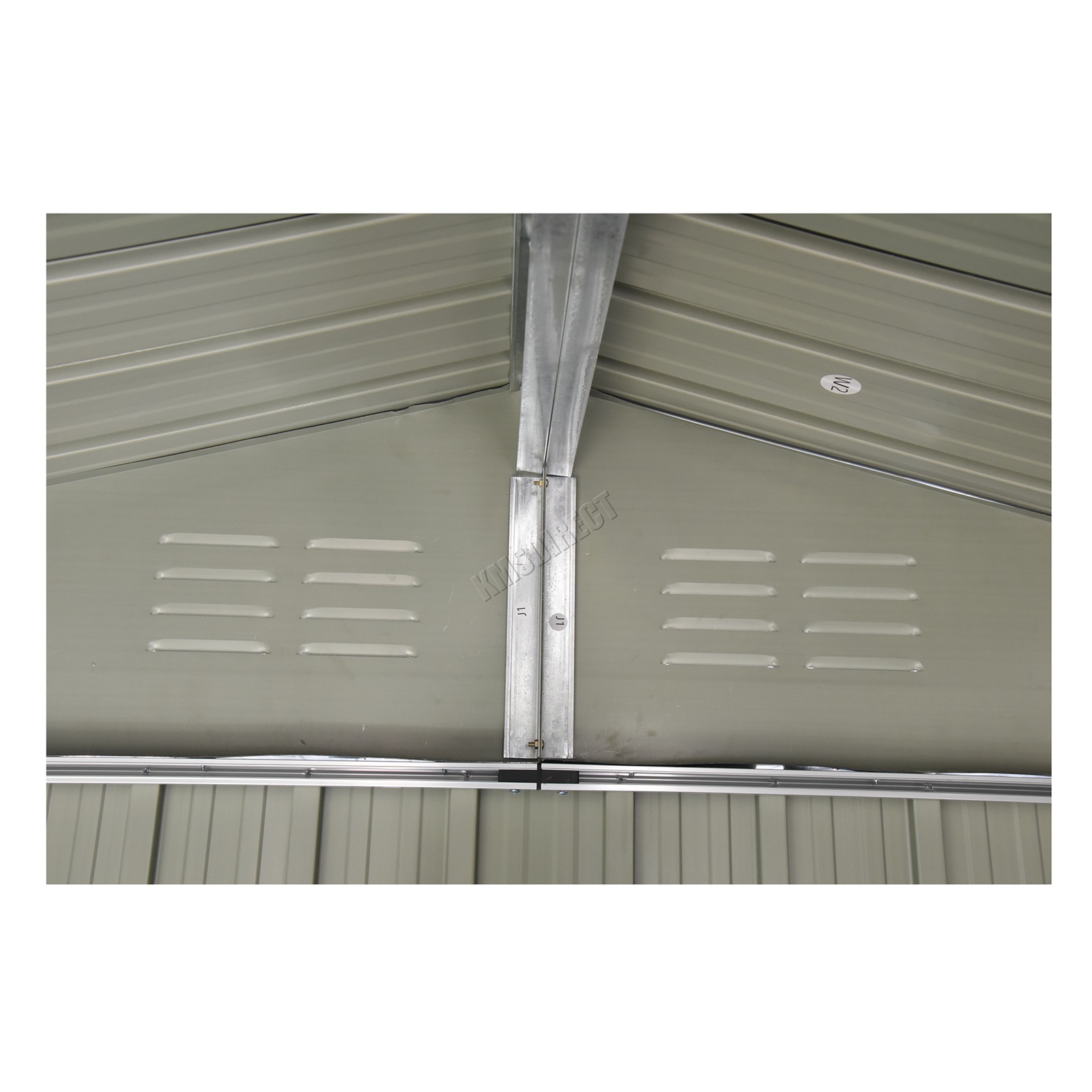 BIRCHTREE Garden Shed Metal Apex Roof Outdoor Storage With Free Foundation - Produktbild 7