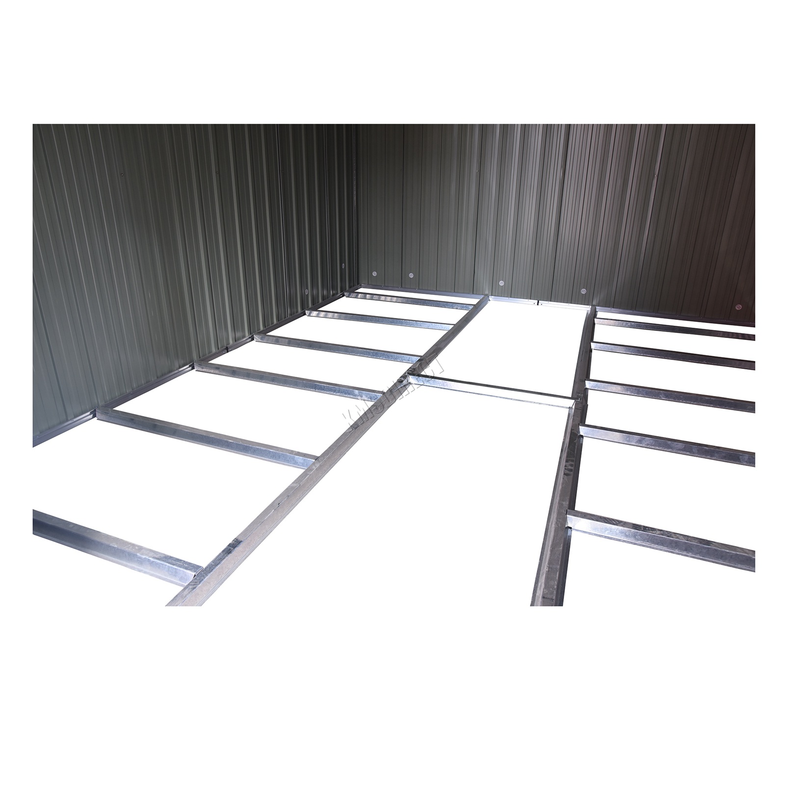 BIRCHTREE Garden Shed Metal Apex Roof Outdoor Storage With Free Foundation - Produktbild 8