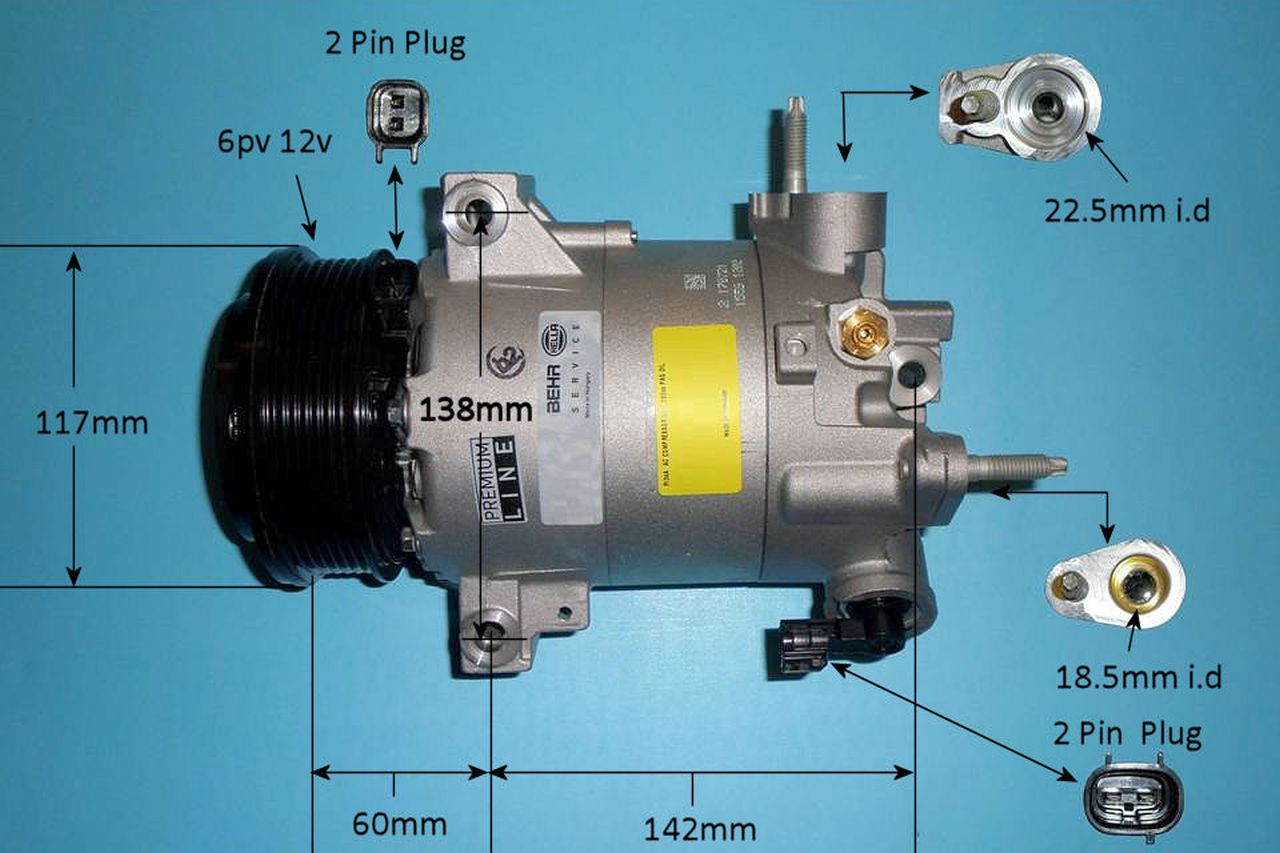 Aircon Compressor Genuine OE HALLA – AutoAir 14-1059