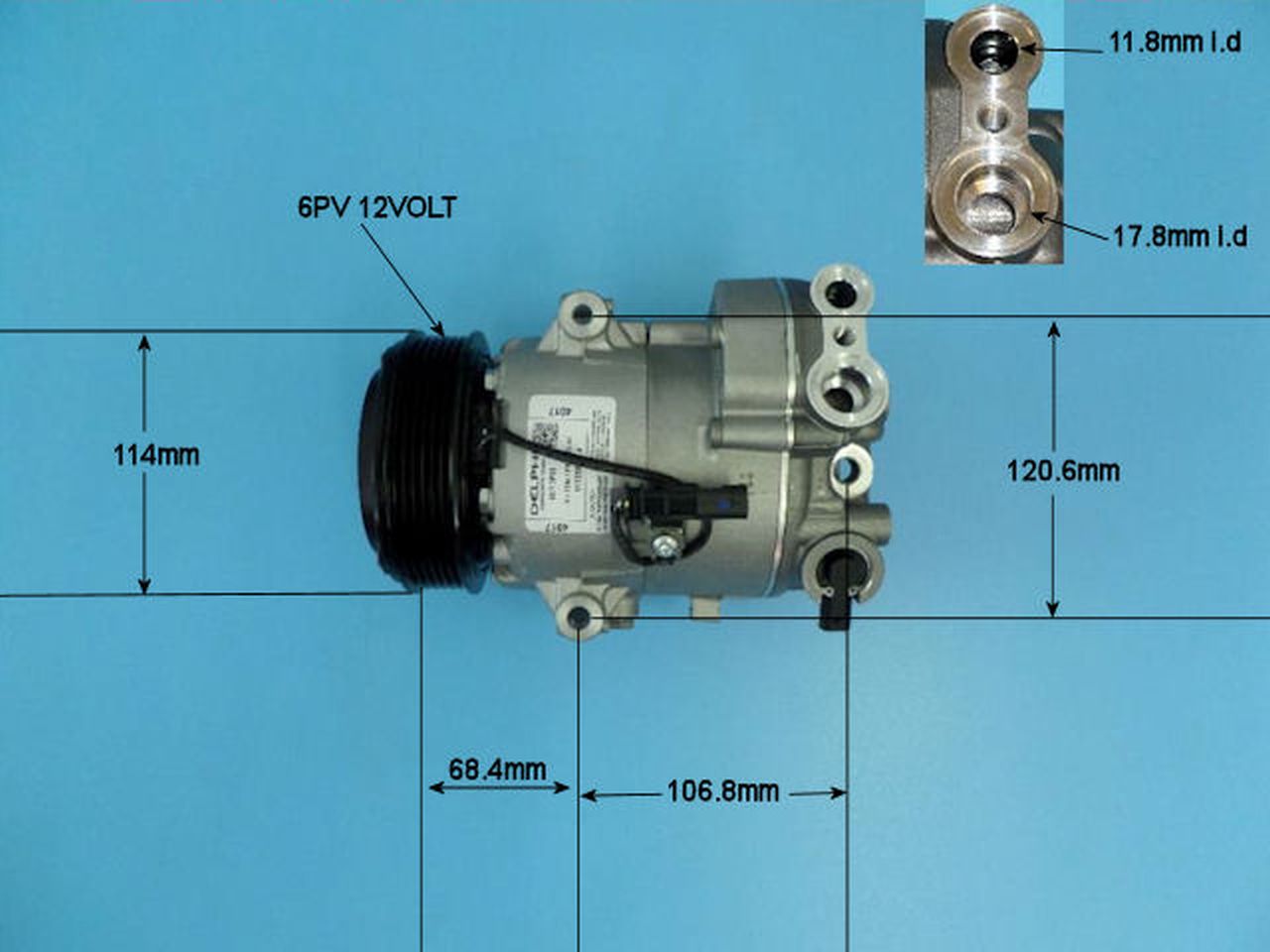 Aircon Compressor Genuine OE DELPHI/HARRISON – AutoAir 14-7477