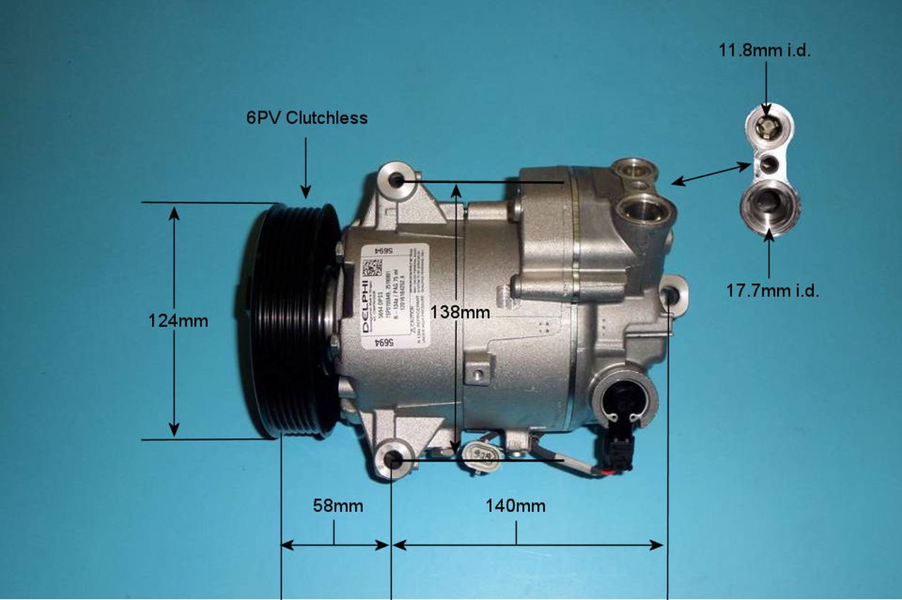 Aircon Compressor Genuine OE DELPHI/HARRISON – AutoAir 14-9742