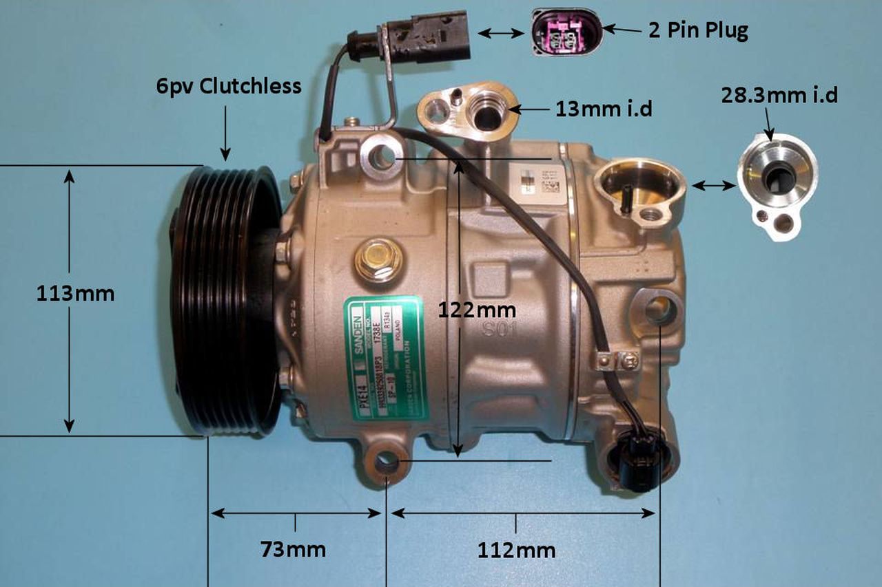 Aircon Compressor Genuine OE SANDEN – AutoAir 14-0296
