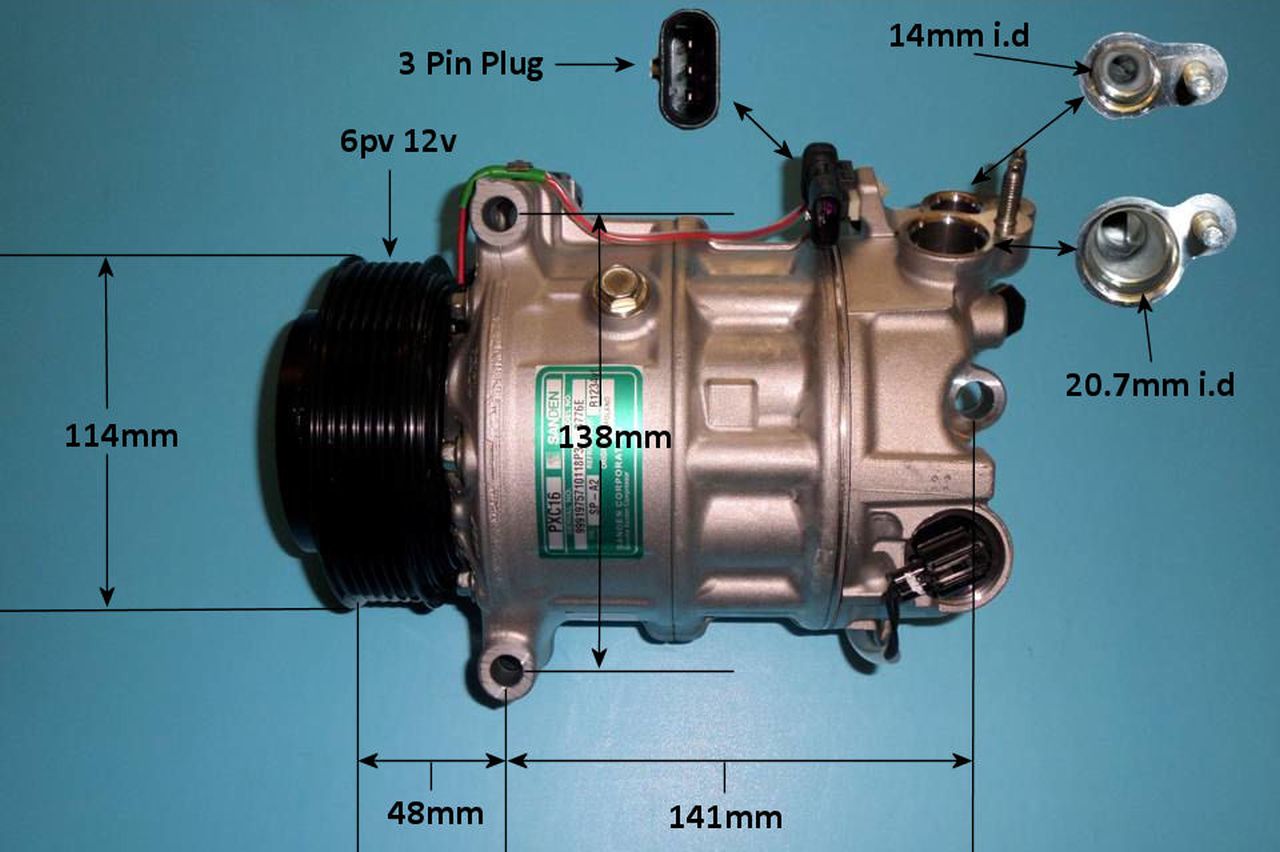 Aircon Compressor Genuine OE SANDEN – AutoAir 14-0352