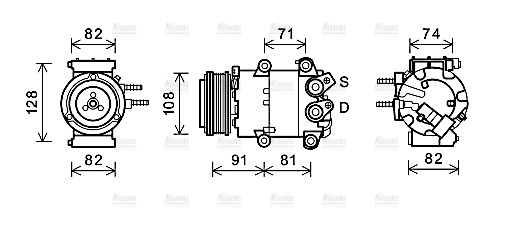AVA Aircon Compressor FDAK498