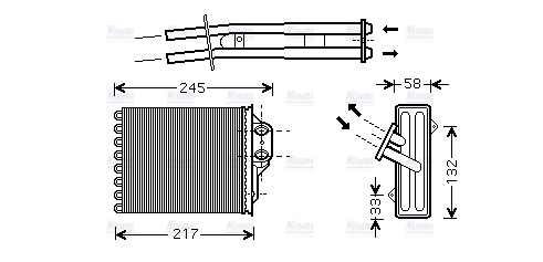 AVA Cabin Heater Core FTA6304