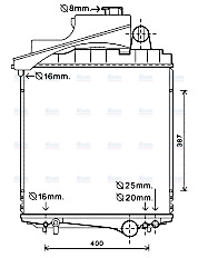 AVA Coolant Radiator JD2038