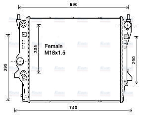 AVA Coolant Radiator JR2053