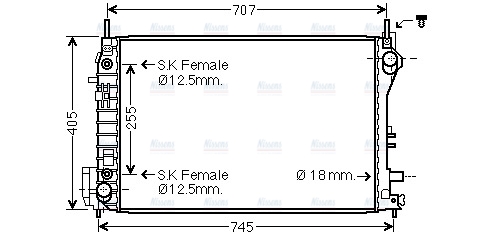 AVA Coolant Radiator OL2559