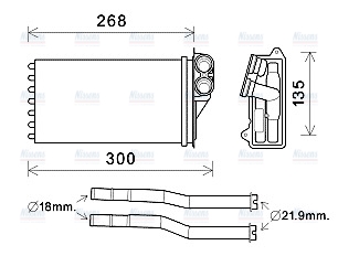 AVA Cabin Heater Core PEA6397