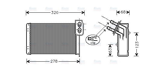 AVA Cabin Heater Core RTA6099