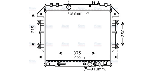 AVA Coolant Radiator TO2496