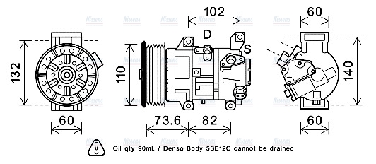 AVA Aircon Compressor TOK683