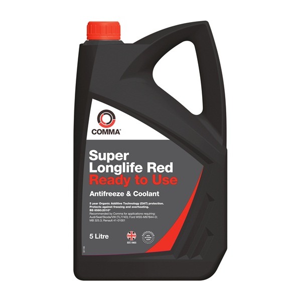 COMMA Comma Super Longlife Red Antifreeze & Coolant – Ready To Use – 5 Litre – SLC5L