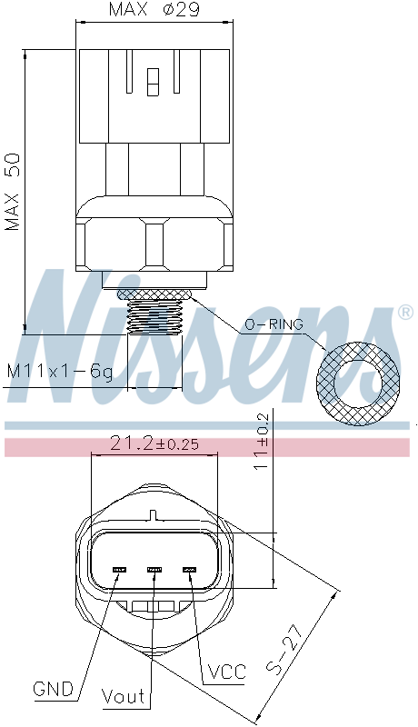 Nissens Aircon Pressure Switch 301037