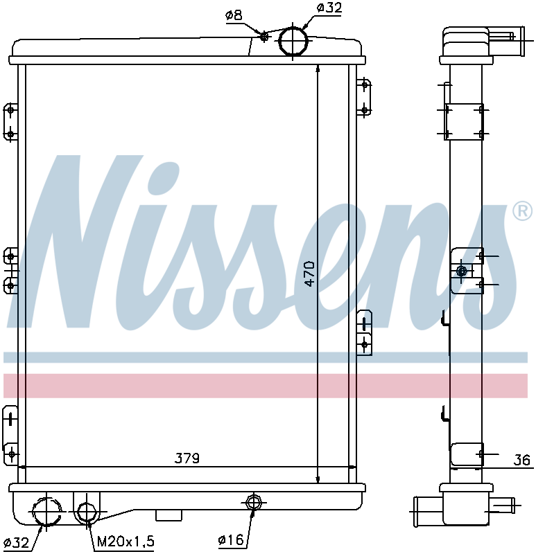 Nissens Engine Coolant Radiator 604411