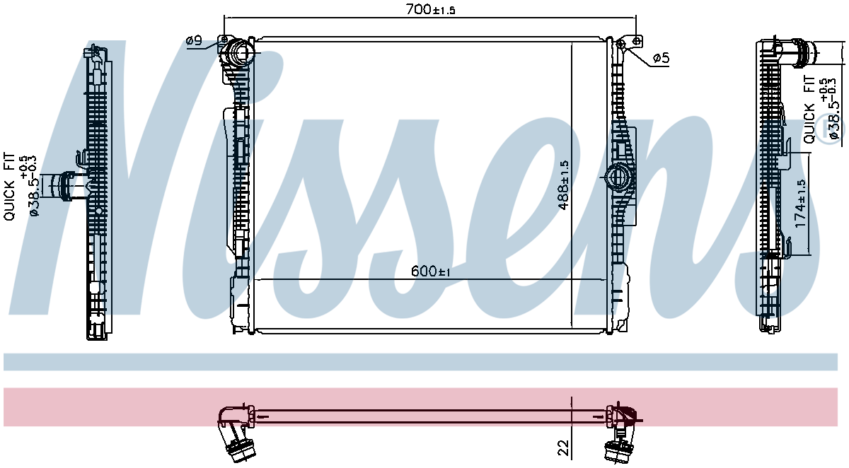 Nissens Engine Coolant Radiator 606513
