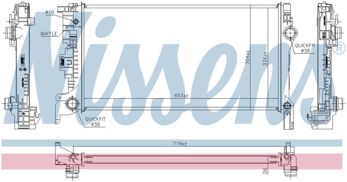Nissens Engine Coolant Radiator 606564