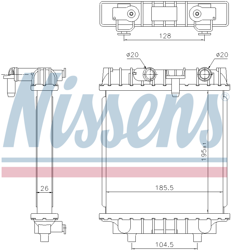 Nissens Engine Coolant Radiator 606644