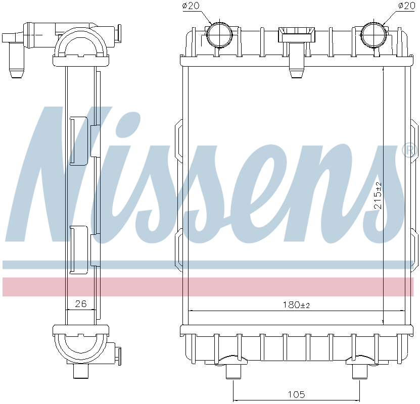 Nissens Engine Coolant Radiator 606645