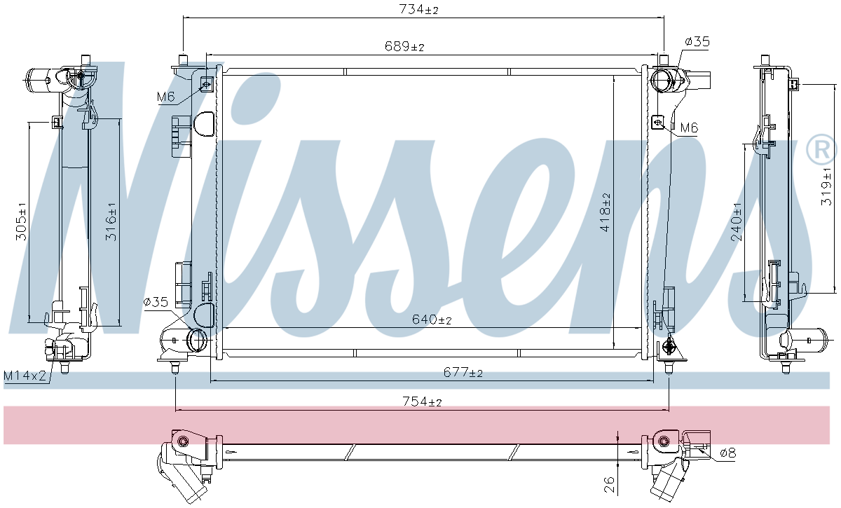 Nissens Engine Coolant Radiator 606675