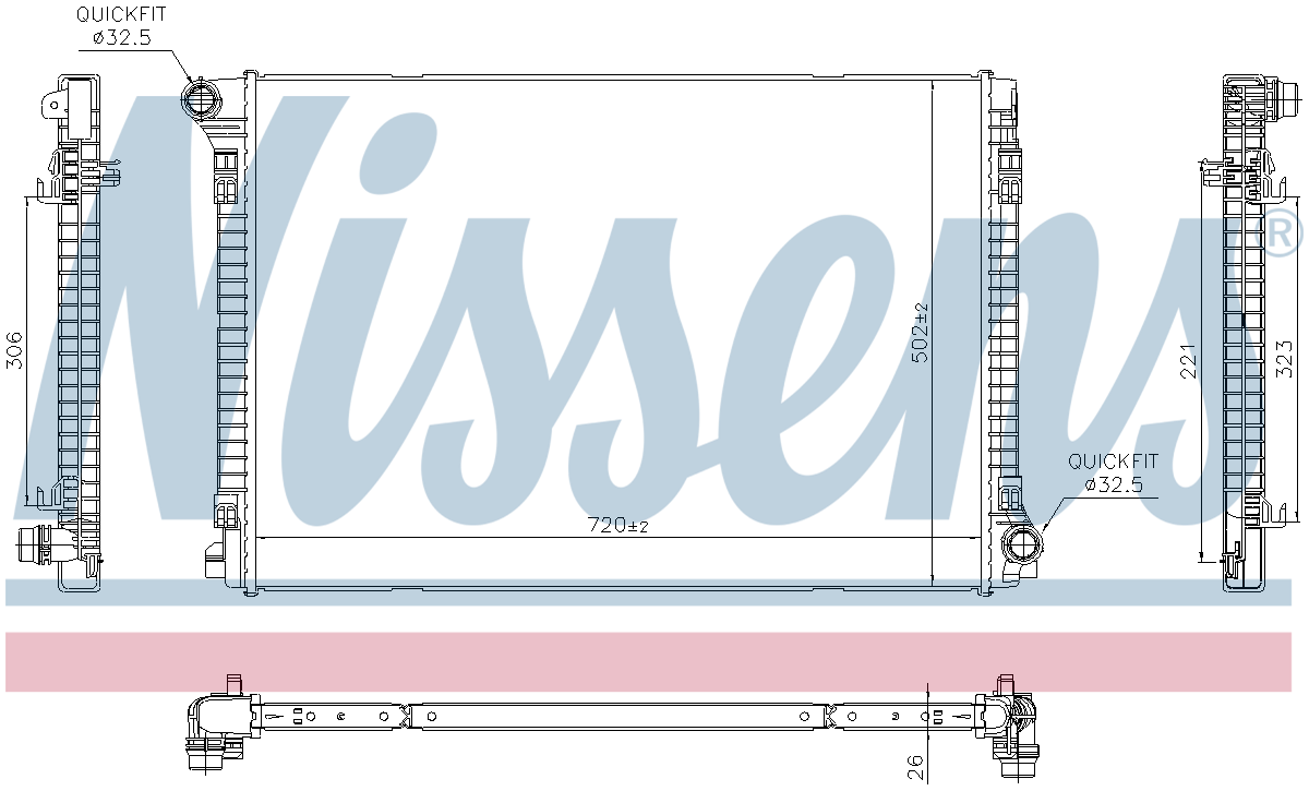 Nissens Engine Coolant Radiator 606704