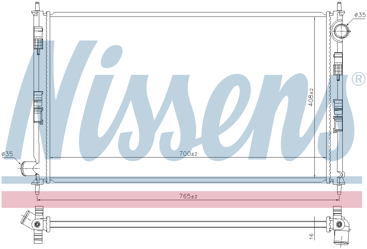 Nissens Engine Coolant Radiator 606855