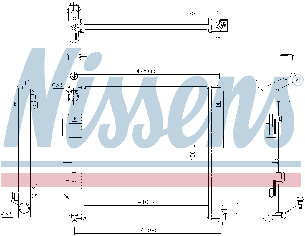 Nissens Engine Coolant Radiator 606865 Nissens Engine Coolant Radiator 606865
