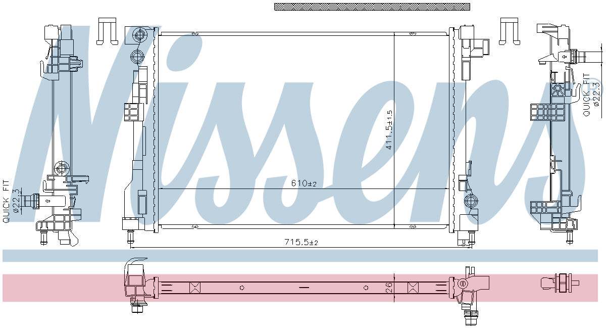 Nissens Engine Coolant Radiator 606869