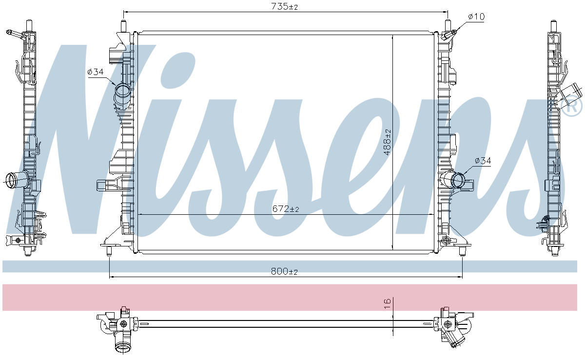 Nissens Engine Coolant Radiator 606908