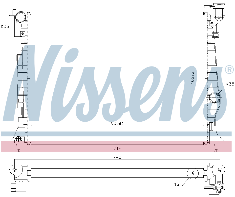 Nissens Engine Coolant Radiator 606953