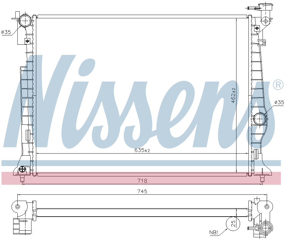 Nissens Engine Coolant Radiator 606954