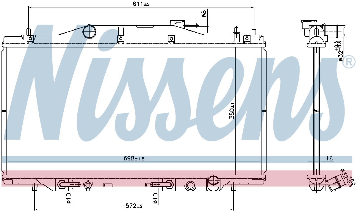 Nissens Engine Coolant Radiator 606988
