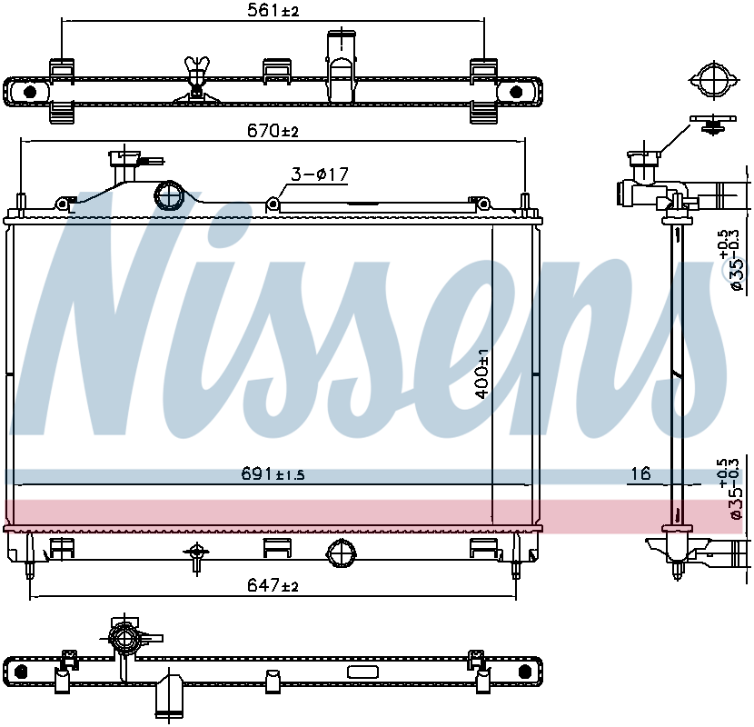 Nissens Engine Coolant Radiator 607027