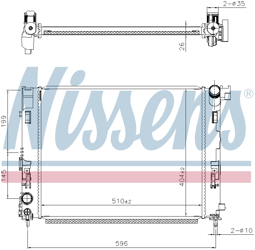 Nissens Engine Coolant Radiator 607086