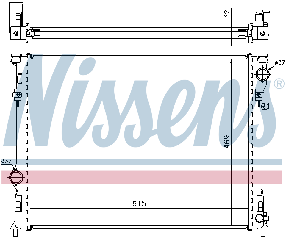 Nissens Engine Coolant Radiator 61014A