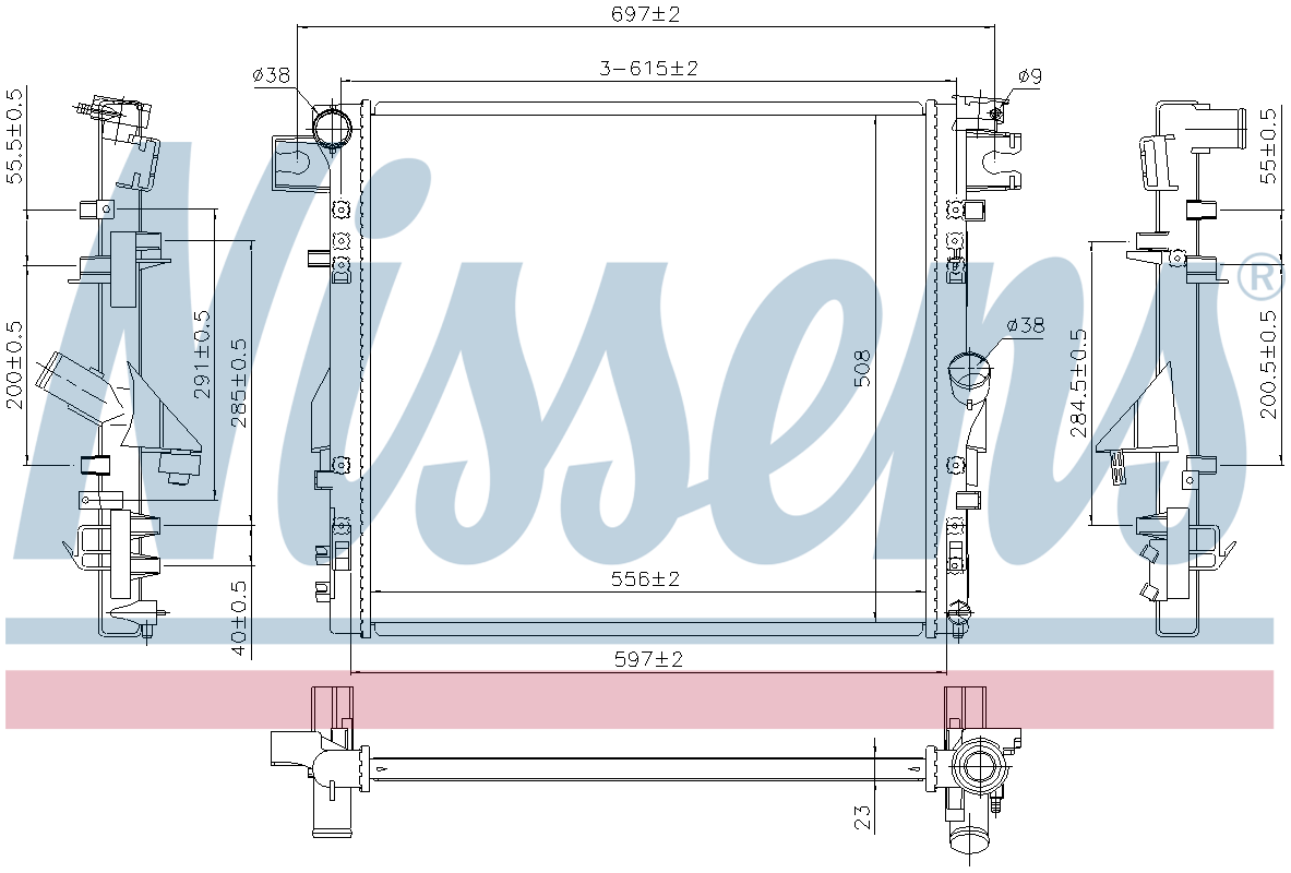 Nissens Engine Coolant Radiator 61037