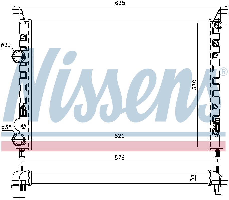 Nissens Engine Coolant Radiator 61684