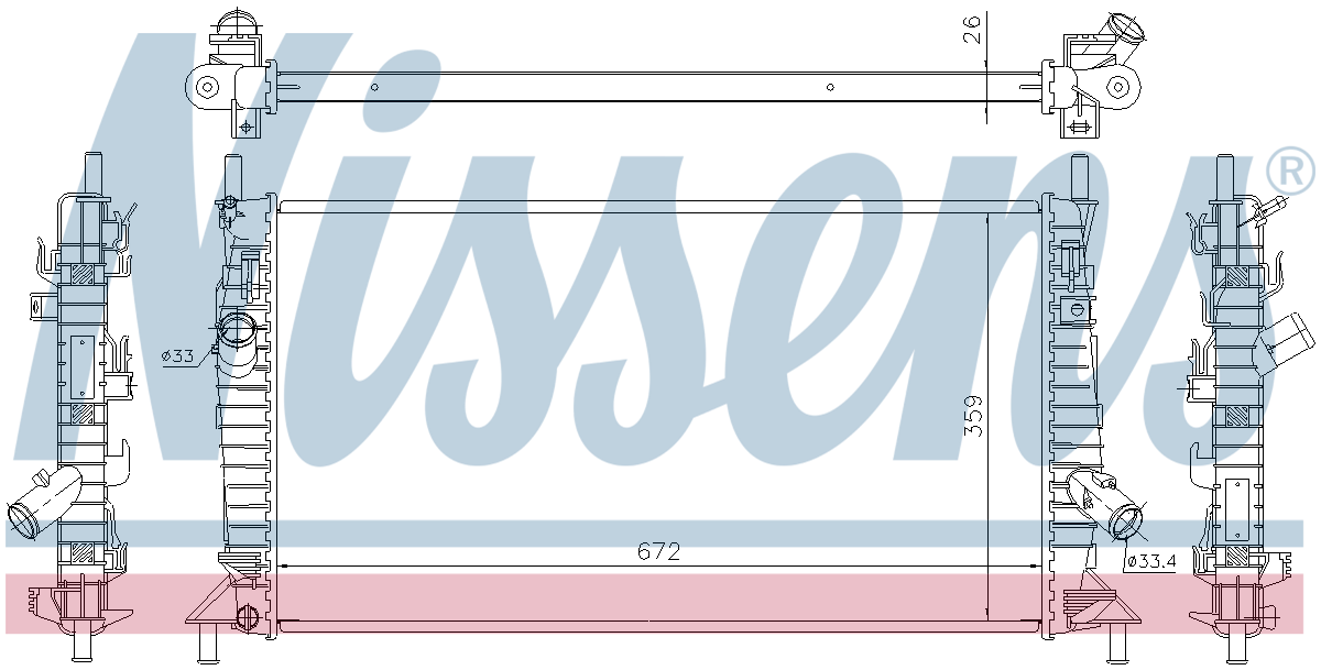 Nissens Engine Coolant Radiator 62017A