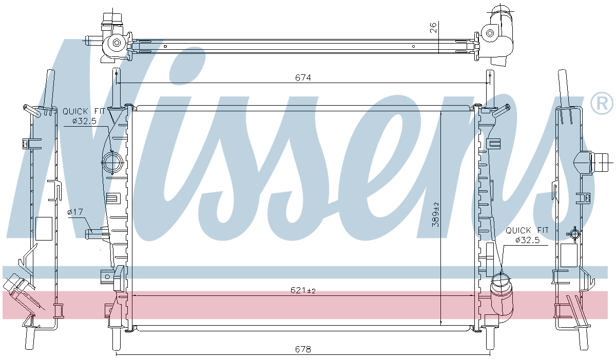 Nissens Engine Coolant Radiator 62023A