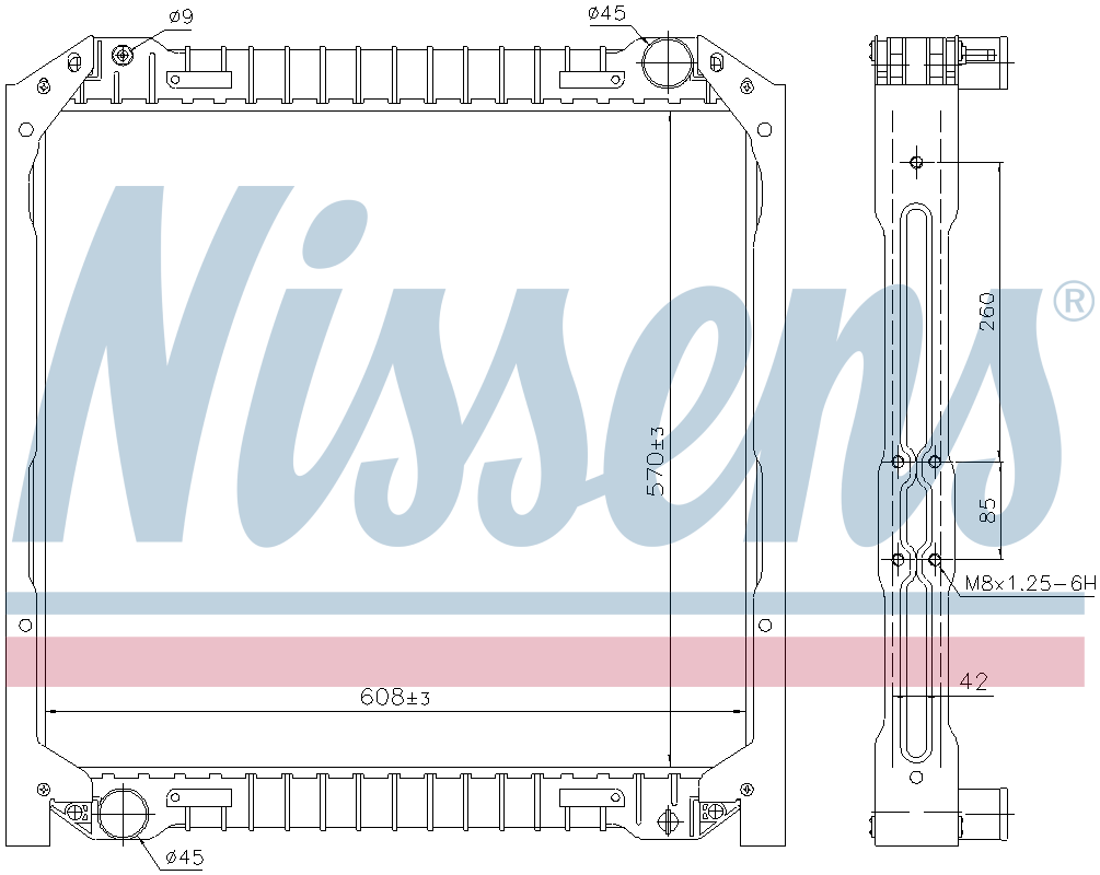 Nissens Engine Coolant Radiator 62344