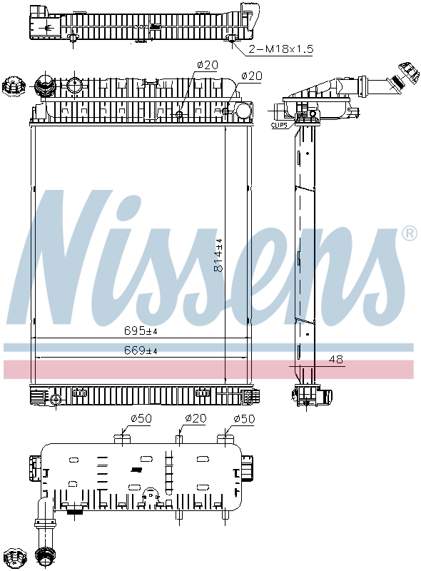 Nissens Engine Coolant Radiator 62648