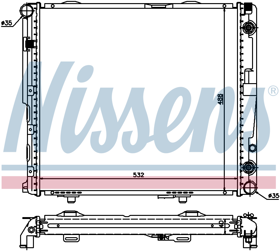 Nissens Engine Coolant Radiator 62698A