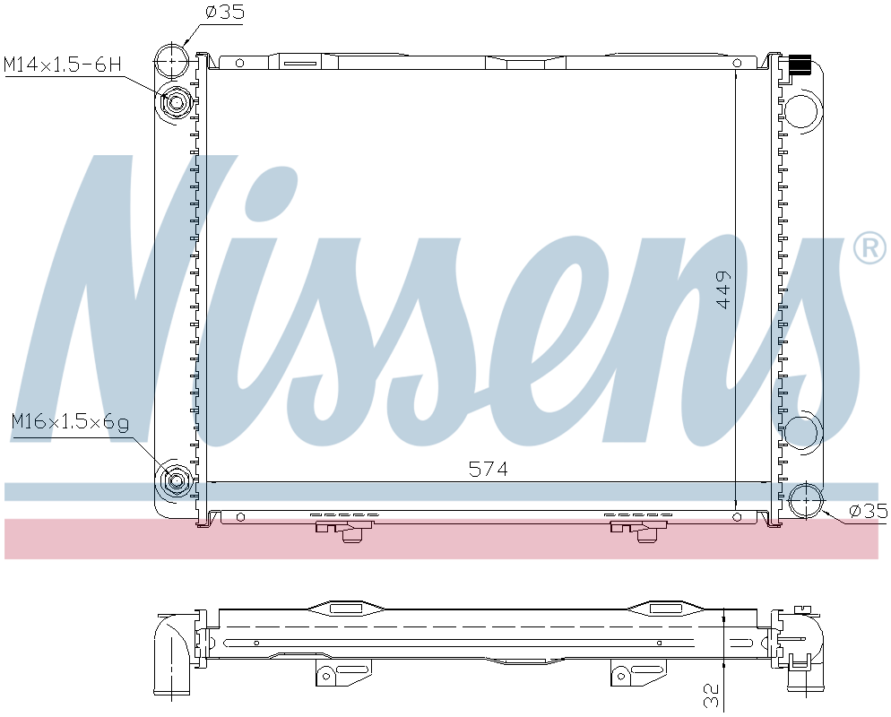 Nissens Engine Coolant Radiator 62734A