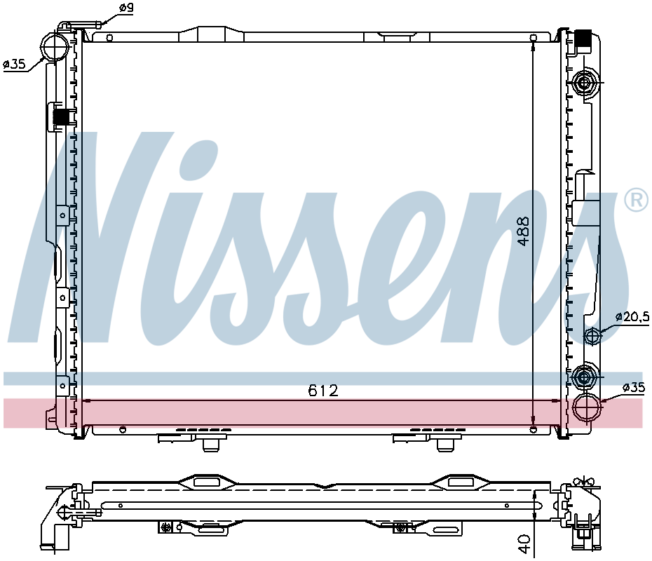 Nissens Engine Coolant Radiator 62762A