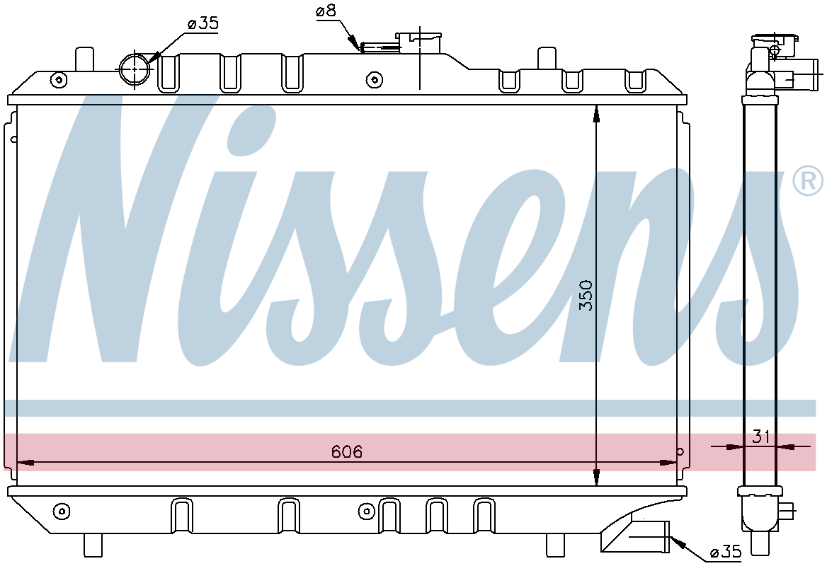 Nissens Engine Coolant Radiator 64168