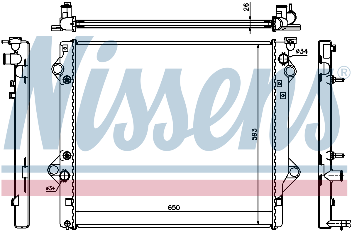 Nissens Engine Coolant Radiator 64684